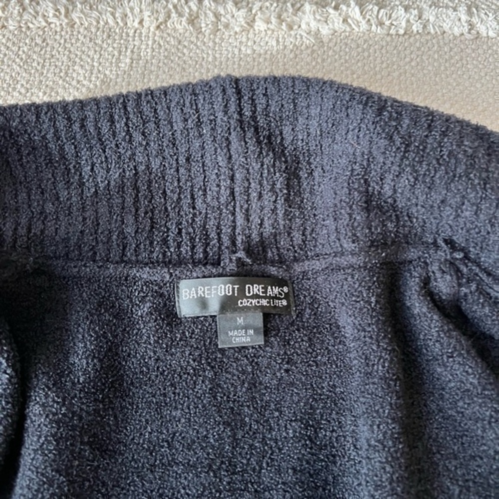 Barefoot Dreams The Cozy Chic Lite Circle Black Open Front Cardigan Medium - Picture 4 of 11